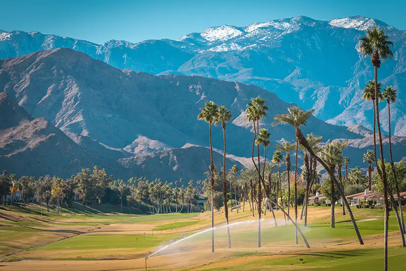 Scenic Palm Desert Landscape California. Winter Season in the Coachella Valley. United States of California.